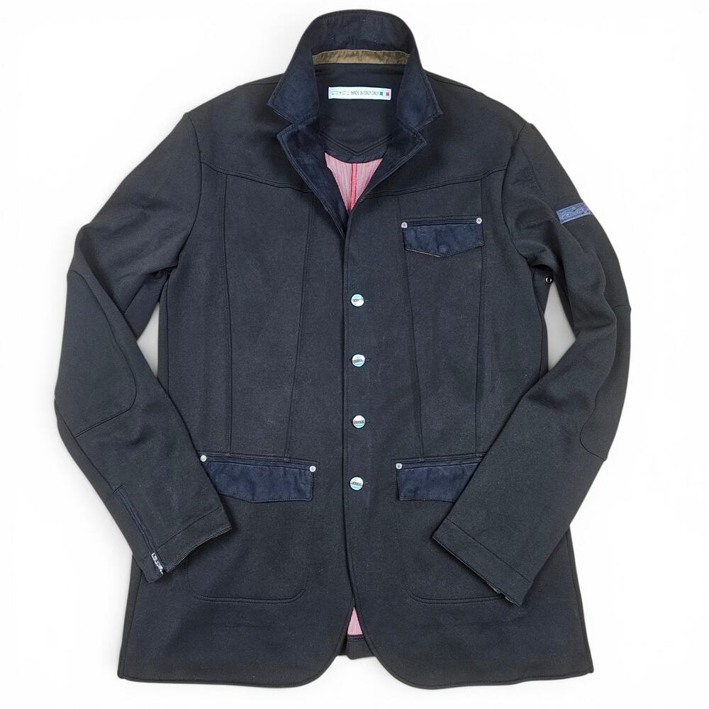 ANIMO Italy Equestrian Riding Jacket Mens D-52/L Black Technical Italian Luxury